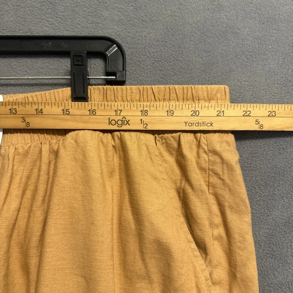 NWT Torrid Pull On Stretch Linen Shorts Mid Rise Drawstring Size 3X Biscuit 4" - Picture 7 of 9